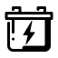 Ikon af et bilbatteri med et lynsymbol